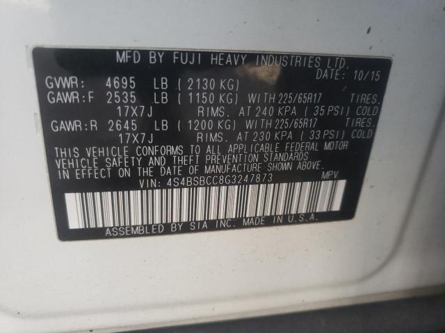 Снимка 14 от търг – 2016 SUBARU OUTBACK 2. с VIN 4S4BSBCC8G3247873