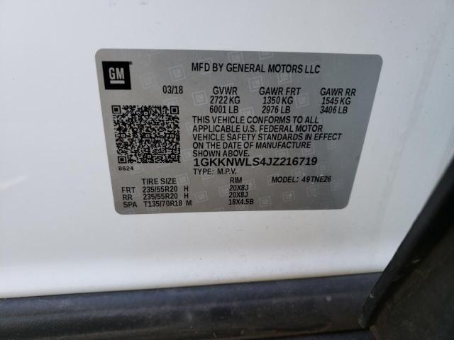 Photo 14 from auction – 2018 GMC ACADIA SLT with VIN 1GKKNWLS4JZ216719