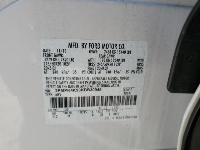 Photo 14 from auction – 2019 FORD EDGE TITAN with VIN 2FMPK4K93KBB30945