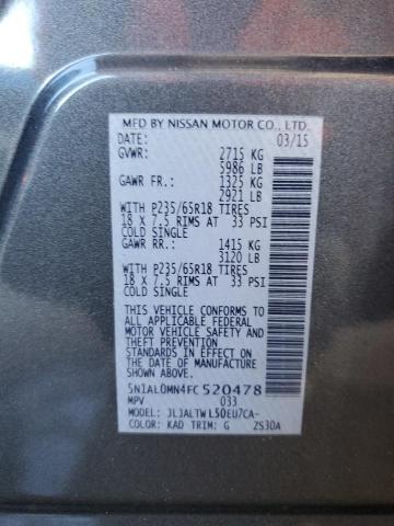Photo 14 from auction – 2015 INFINITI QX60 with VIN 5N1AL0MN4FC520478