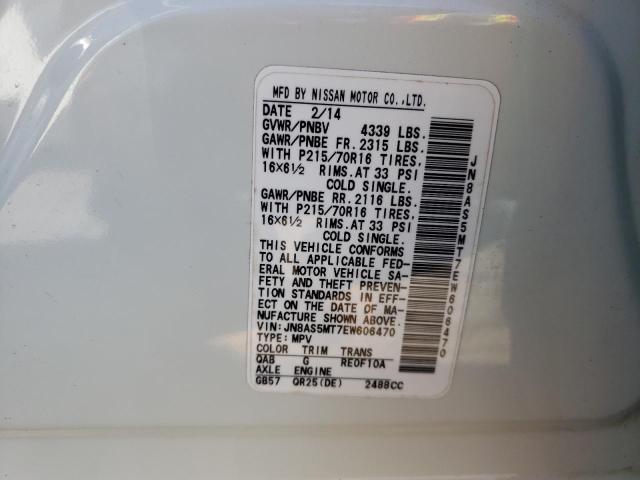 Photo 14 from auction – 2014 NISSAN ROGUE SELE with VIN JN8AS5MT7EW606470