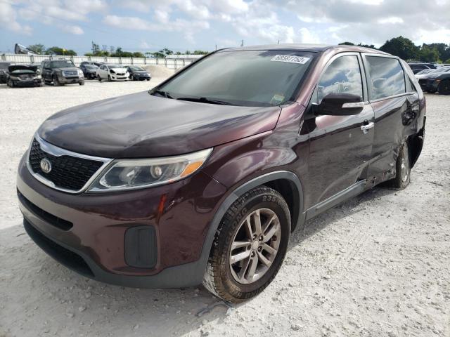 KIA SORENTO LX 2014 with VIN 5XYKT3A63EG487524 - Photo from auction