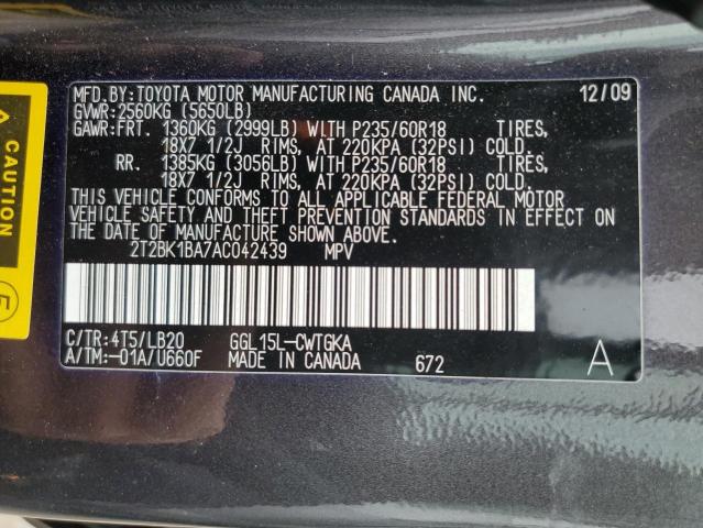 Photo 14 from auction – 2010 LEXUS RX 350 with VIN 2T2BK1BA7AC042439
