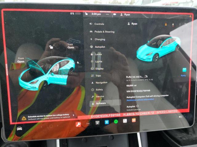 Photo 9 from auction – 2020 TESLA MODEL 3 with VIN 5YJ3E1EA9LF591148
