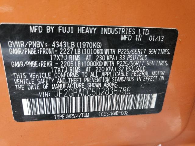 Photo 14 from auction – 2013 SUBARU XV CROSSTR with VIN JF2GPACC5D2835786