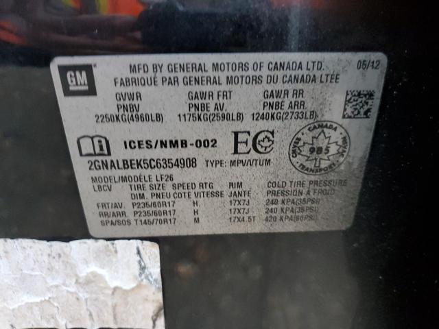 Photo 14 from auction – 2012 CHEVROLET EQUINOX LS with VIN 2GNALBEK5C6354908