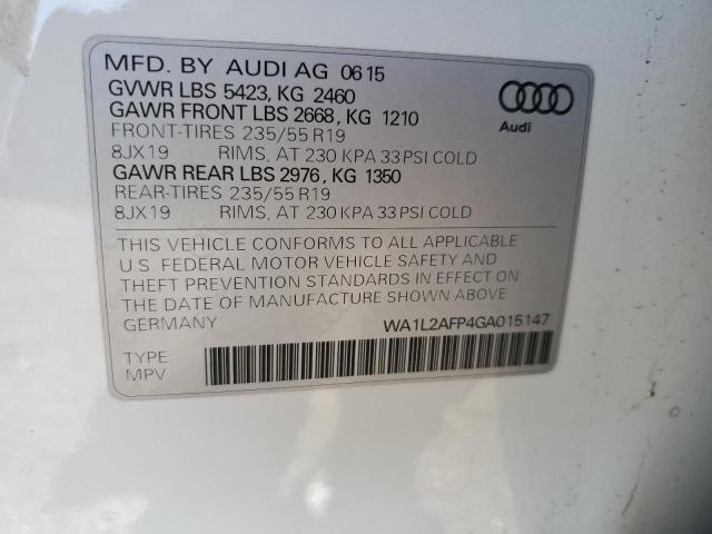 Photo 14 from auction – 2016 AUDI Q5 PREMIUM with VIN WA1L2AFP4GA015147