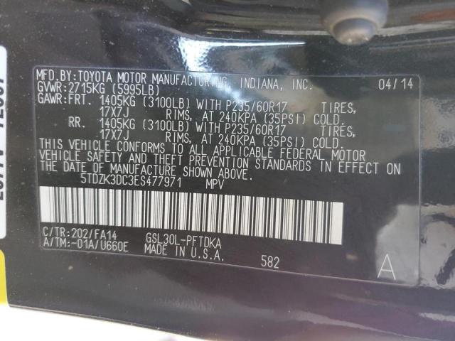 Photo 14 from auction – 2014 TOYOTA SIENNA with VIN 5TDZK3DC3ES477971