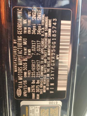 Photo 14 from auction – 2016 KIA SORENTO LX with VIN 5XYPG4A35GG185743