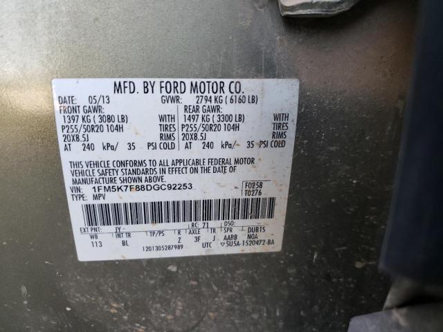Photo 10 from auction – 2013 FORD EXPLORER L with VIN 1FM5K7F88DGC92253