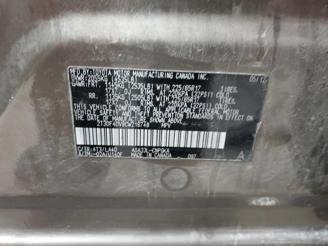 Photo 14 from auction – 2012 TOYOTA RAV4 LIMIT with VIN 2T3DF4DV8CW218748