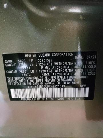 Photo 14 from auction – 2022 SUBARU OUTBACK WI with VIN 4S4BTGUDXN3121013