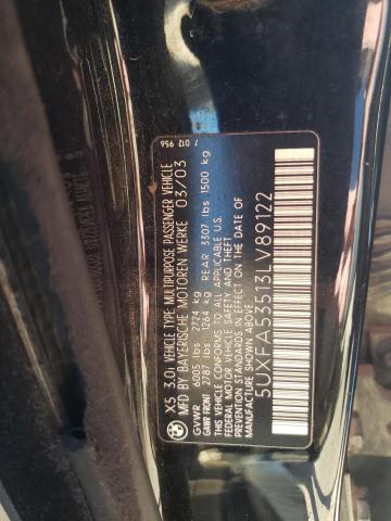 Photo 14 from auction – 2003 BMW X5 3.0I with VIN 5UXFA53513LV89122
