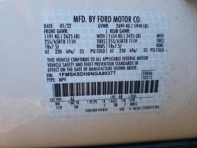 Photo 14 from auction – 2022 FORD EXPLORER X with VIN 1FMSK8DH6NGA90377