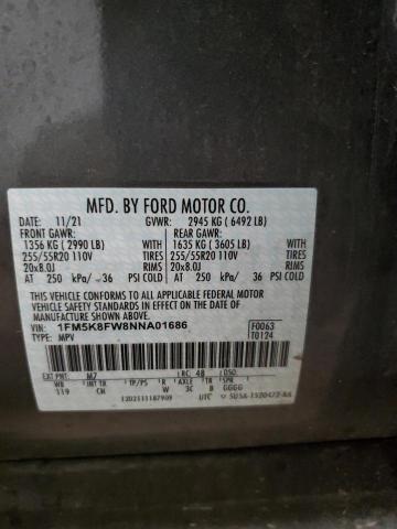 Photo 14 from auction – 2022 FORD EXPLORER L with VIN 1FM5K8FW8NNA01686