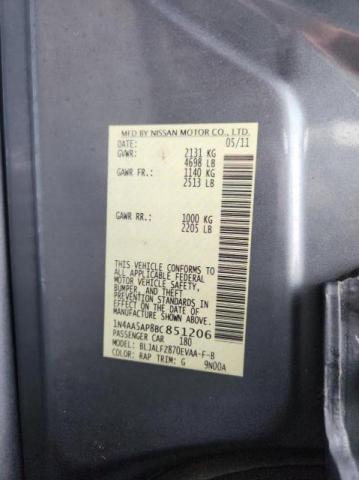 Photo 10 from auction – 2011 NISSAN MAXIMA S with VIN 1N4AA5AP8BC851206