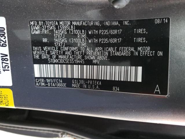 Photo 14 from auction – 2014 TOYOTA SIENNA LE with VIN 5TDKK3DC5ES519445