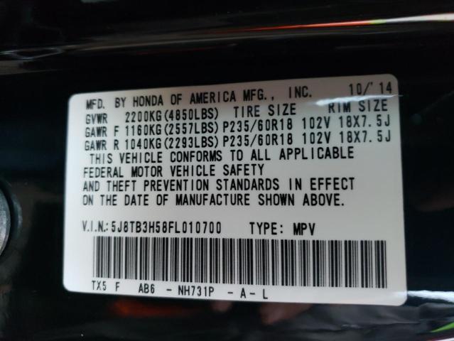 Photo 14 from auction – 2015 ACURA RDX TECHNO with VIN 5J8TB3H58FL010700