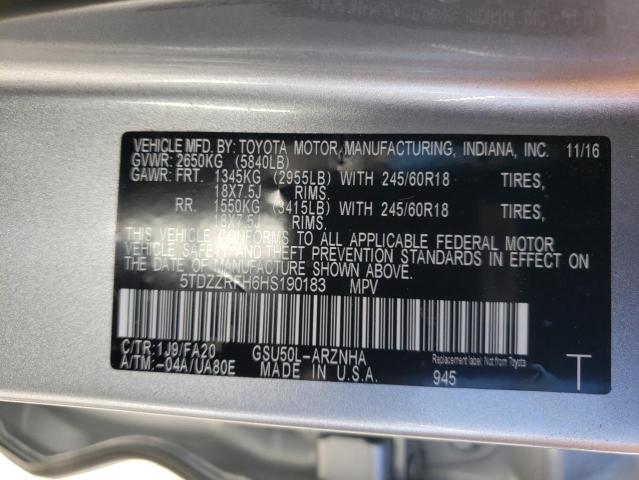 Photo 14 from auction – 2017 TOYOTA HIGHLANDER with VIN 5TDZZRFH6HS190183
