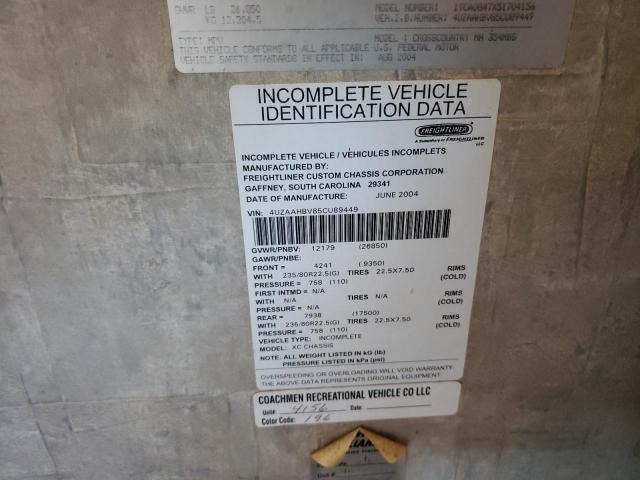 Photo 10 from auction – 2005 FREIGHTLINER CHASSIS X with VIN 4UZAAHBV85CU89449
