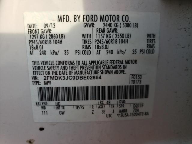 Photo 14 from auction – 2013 FORD EDGE SEL with VIN 2FMDK3JC9DBE02864