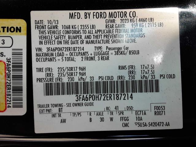 Photo 10 from auction – 2014 FORD FUSION SE with VIN 3FA6P0H72ER187214