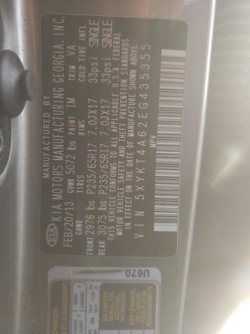 Photo 14 from auction – 2014 KIA SORENTO LX with VIN 5XYKT4A62EG435355