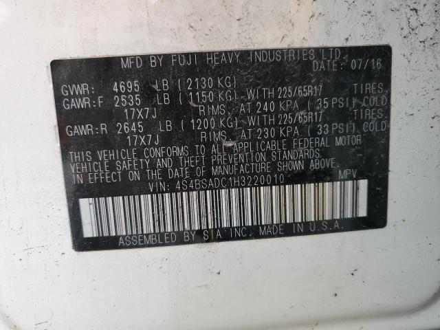 Photo 14 from auction – 2017 SUBARU OUTBACK 2. with VIN 4S4BSADC1H3220010