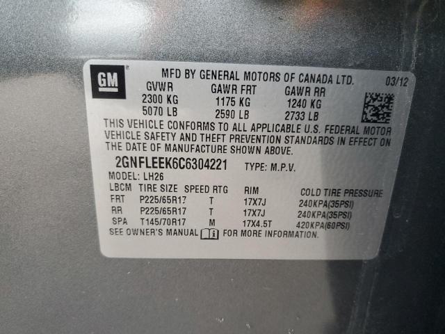 Foto 14 de la subasta – 2012 CHEVROLET EQUINOX LT con VIN 2GNFLEEK6C6304221