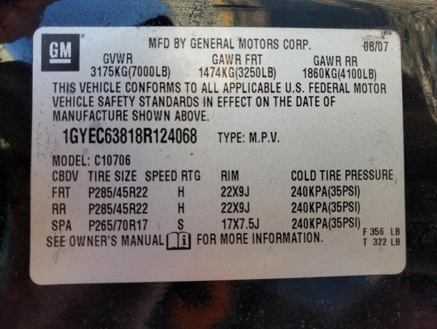 Photo 14 from auction – 2008 CADILLAC ESCALADE L with VIN 1GYEC63818R124068