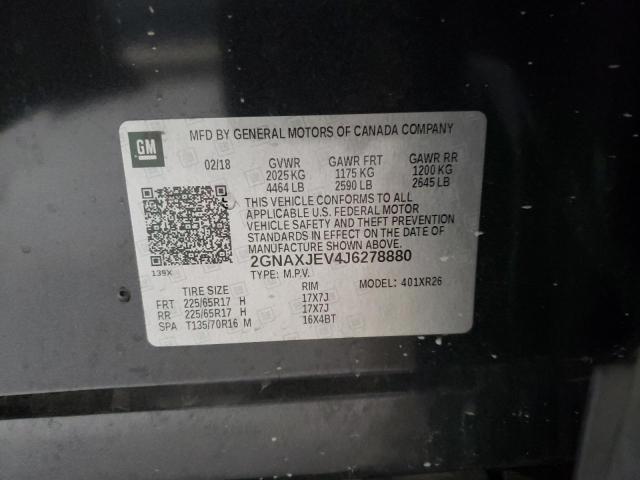 Photo 14 from auction – 2018 CHEVROLET EQUINOX LT with VIN 2GNAXJEV4J6278880