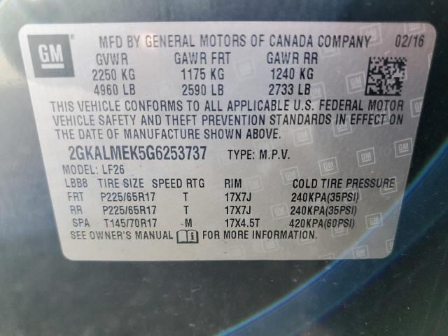 Photo 14 from auction – 2016 GMC TERRAIN SL with VIN 2GKALMEK5G6253737