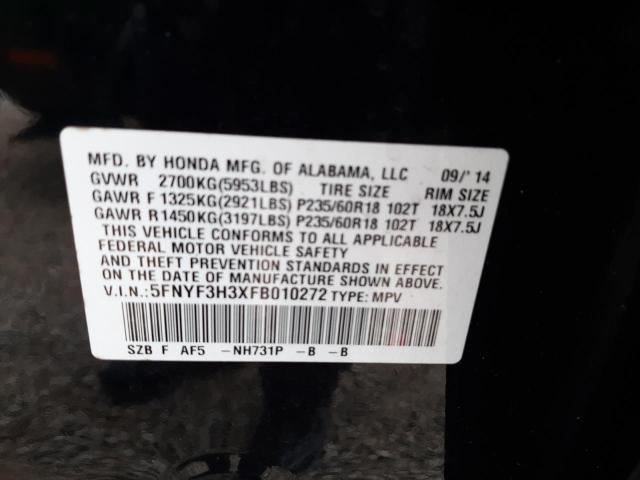 Photo 14 from auction – 2015 HONDA PILOT SE with VIN 5FNYF3H3XFB010272
