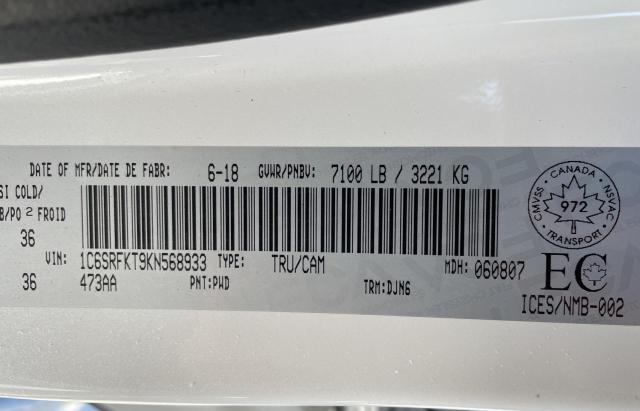 Photo 10 from auction – 2019 RAM 1500 LONGH with VIN 1C6SRFKT9KN568933