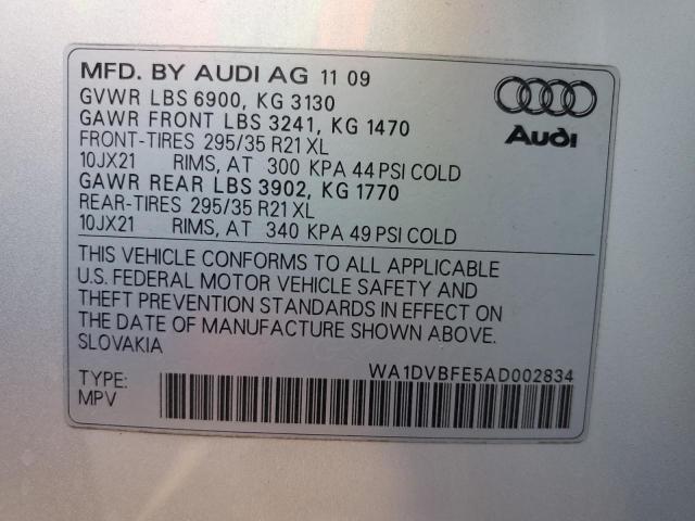Photo 14 from auction – 2010 AUDI Q7 PRESTIG with VIN WA1DVBFE5AD002834