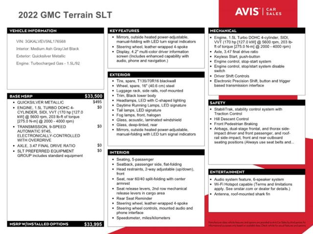 Photo 13 from auction – 2022 GMC TERRAIN SL with VIN 3GKALVEV5NL176568