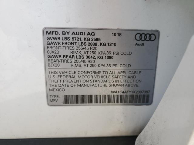 Photo 14 from auction – 2019 AUDI SQ5 PRESTI with VIN WA1C4AFY1K2007397