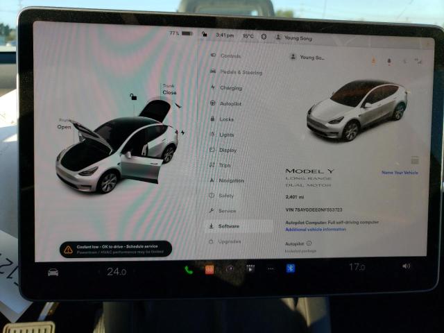 Photo 9 from auction – 2022 TESLA MODEL Y with VIN 7SAYGDEE0NF553723