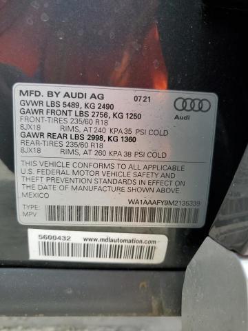 Photo 14 from auction – 2021 AUDI Q5 PREMIUM with VIN WA1AAAFY9M2135339