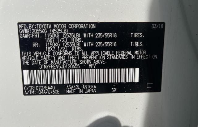 Photo 10 from auction – 2018 TOYOTA RAV4 LIMIT with VIN JTMYFREV5JD120655