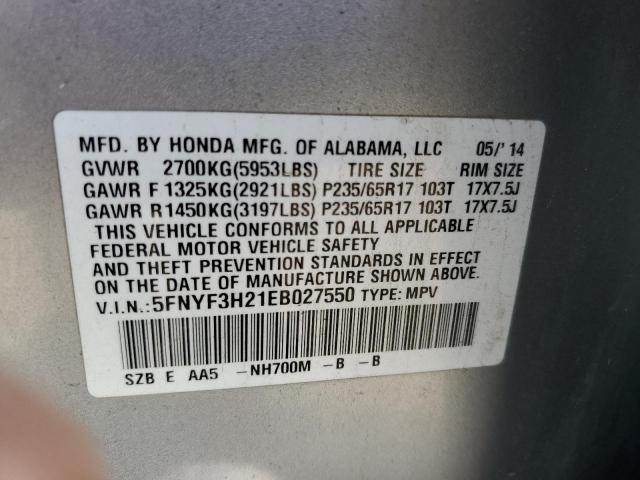 Photo 14 from auction – 2014 HONDA PILOT LX with VIN 5FNYF3H21EB027550