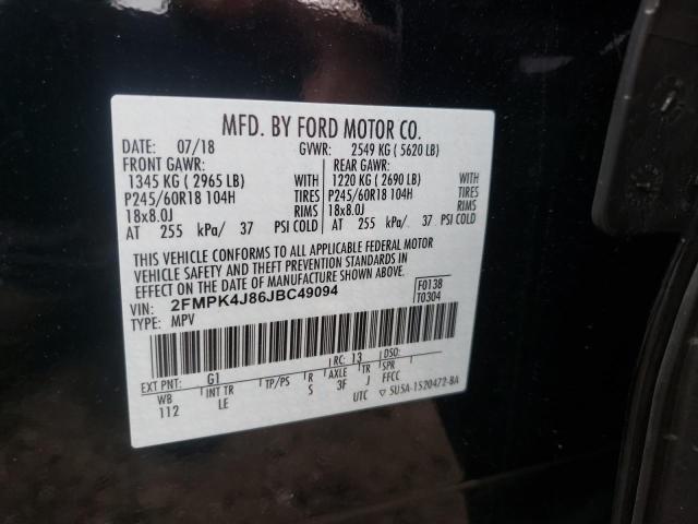 Photo 14 from auction – 2018 FORD EDGE SEL with VIN 2FMPK4J86JBC49094