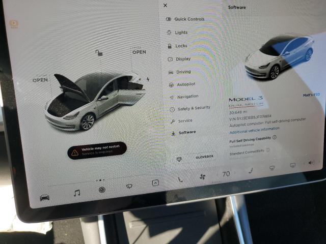 Photo 9 from auction – 2018 TESLA MODEL 3 with VIN 5YJ3E1EB5JF074614