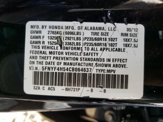 Photo 14 from auction – 2012 HONDA PILOT EXL with VIN 5FNYF4H54CB064637