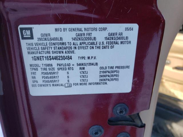 Photo 10 from auction – 2004 CHEVROLET TRAILBLAZE with VIN 1GNET16S446230484