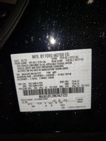 Photo 14 from auction – 2022 FORD ECOSPORT S with VIN MAJ6S3FL2NC467522