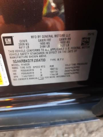 Photo 14 from auction – 2015 BUICK ENCLAVE with VIN 5GAKRBKD7FJ364799