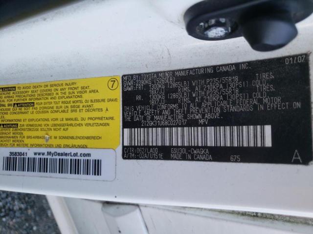 Photo 14 from auction – 2008 LEXUS RX 350 with VIN 2T2GK31U68C027017