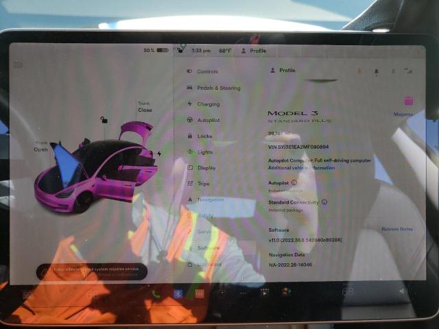 Photo 9 from auction – 2021 TESLA MODEL 3 with VIN 5YJ3E1EA2MF090894