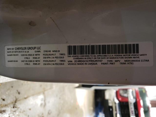 Photo 14 from auction – 2015 DODGE GRAND CARA with VIN 2C4RDGCG7FR529747